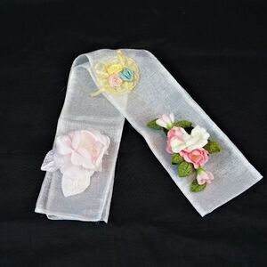 Estate Find Flower Decorations Bow Ribbon Appliques Craft Supply Wedding